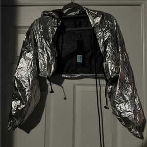 LF Silver Long Sleeve cropped jacket & matching skirt